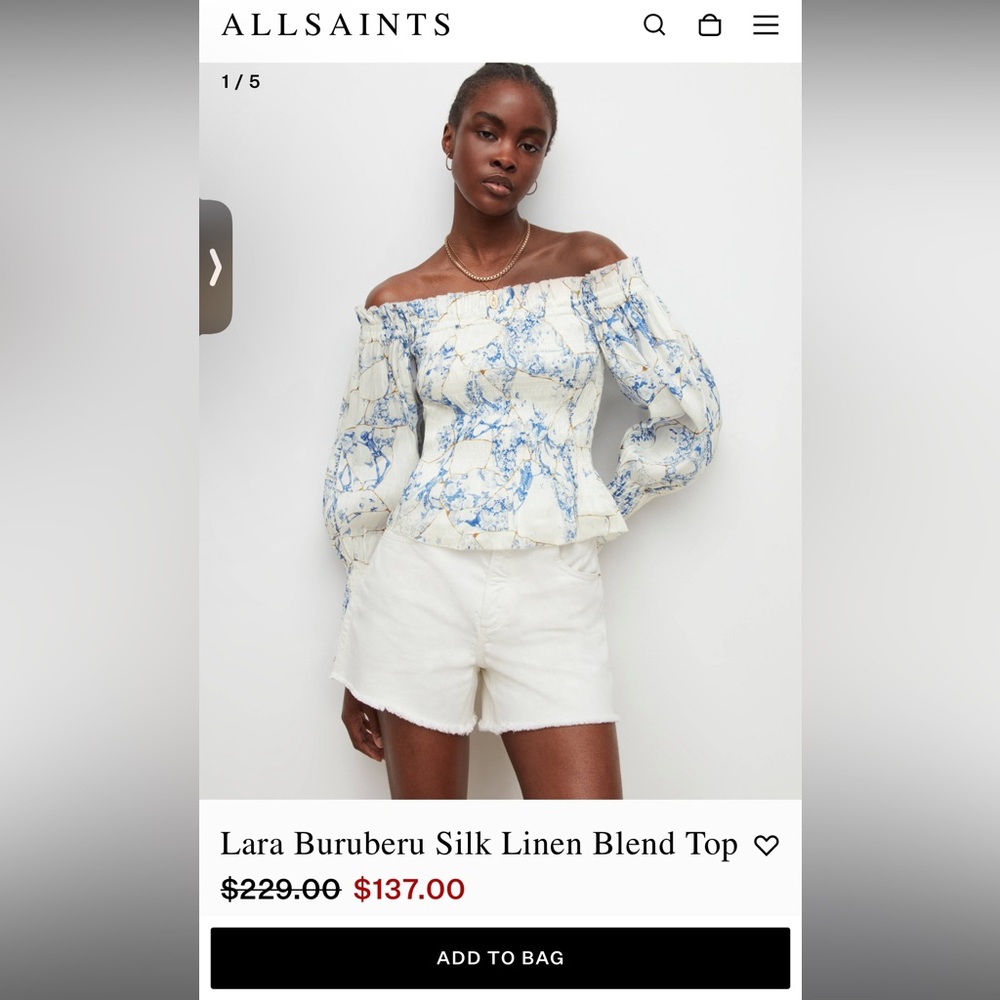 All Saints Alara Buruberu top 🚨🚨still on the site🚨🚨